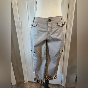 Casual Tan Cargo Capris for Women